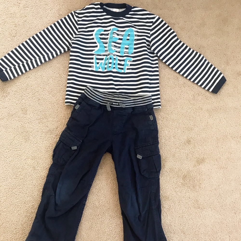 Hanna Anderson boys pants & European pullover 4/6